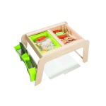 Montessori-Tisch Sensorik Set 2 trocken abwischbare Platten, 1 Kunststoffkasten 